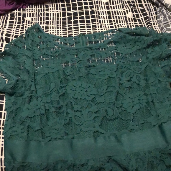 Green lace party dress retro - Picture 2 of 4